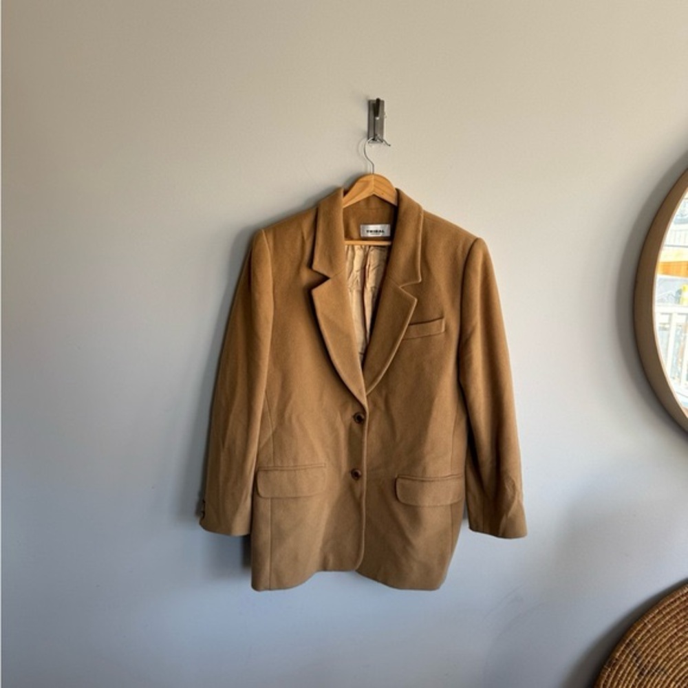 Tribal vintage wool Xl Womens Classic Tan Suit Jacket